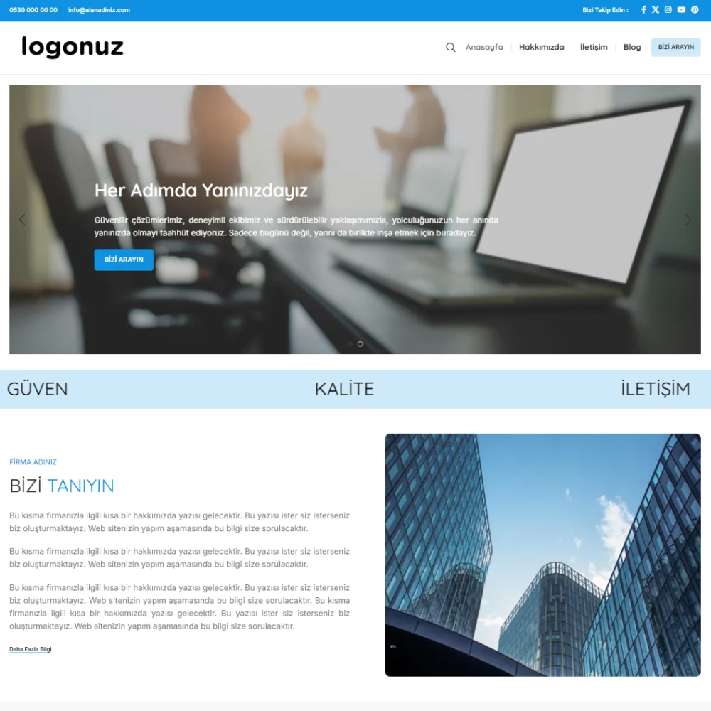 Hazır Kurumsal Web Sitesi